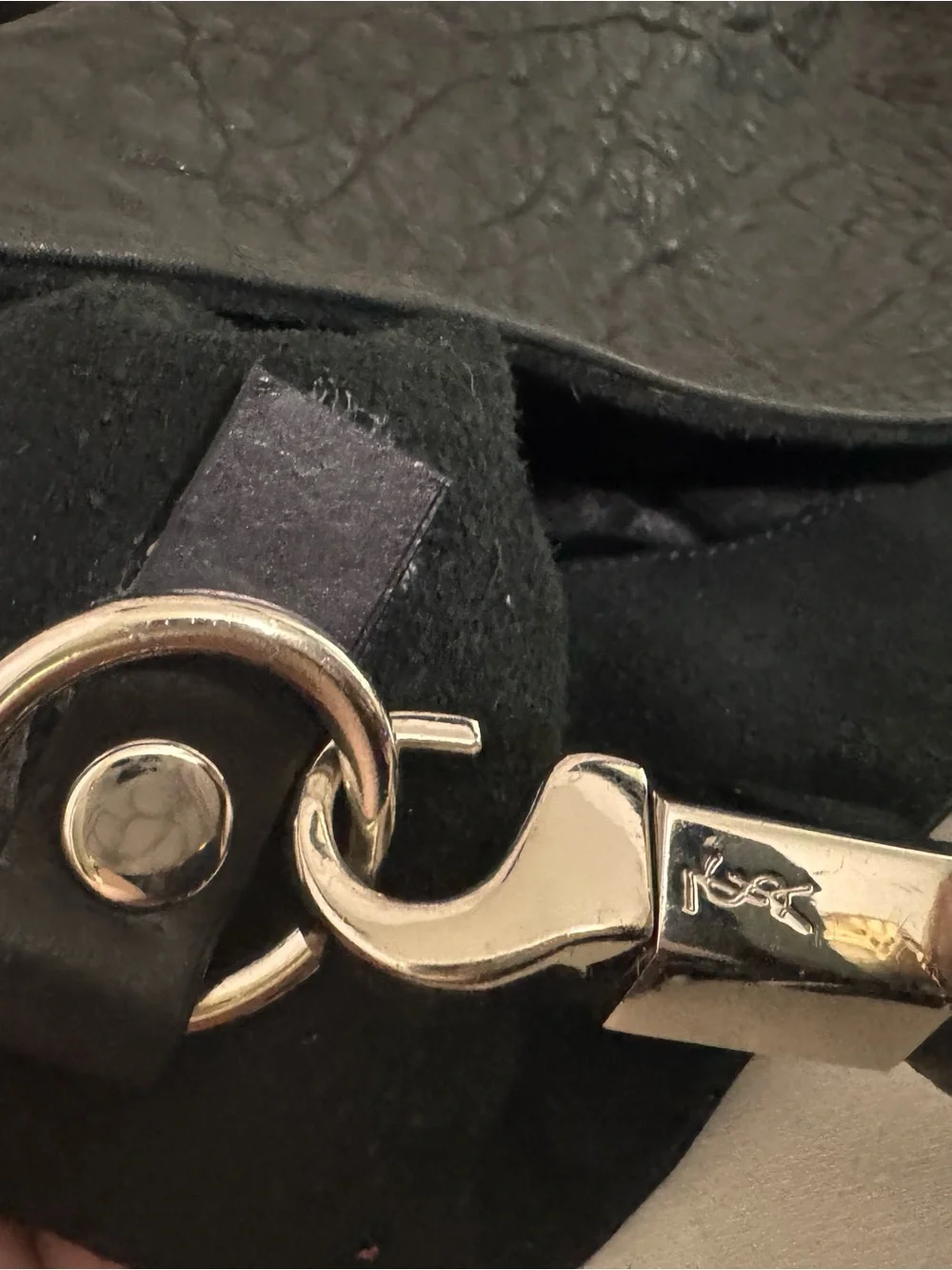Yves Saint Laurent Black Leather Hobo Bag